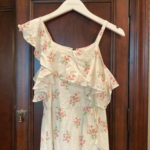 ⭐️ LIKE NEW ⭐️ GB girls white with pink flowers dress, size 12!